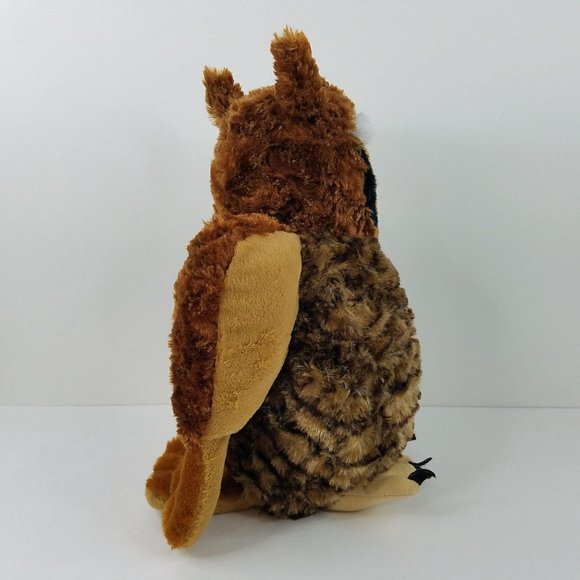 Wild Republic Great Horned Owl Plush Brown Bird Realistic 12" Stuffed Animal Toy - Picture 6 of 10